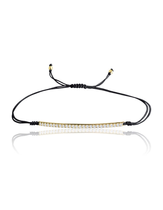 14K Diamond Bar Macrame Bracelet