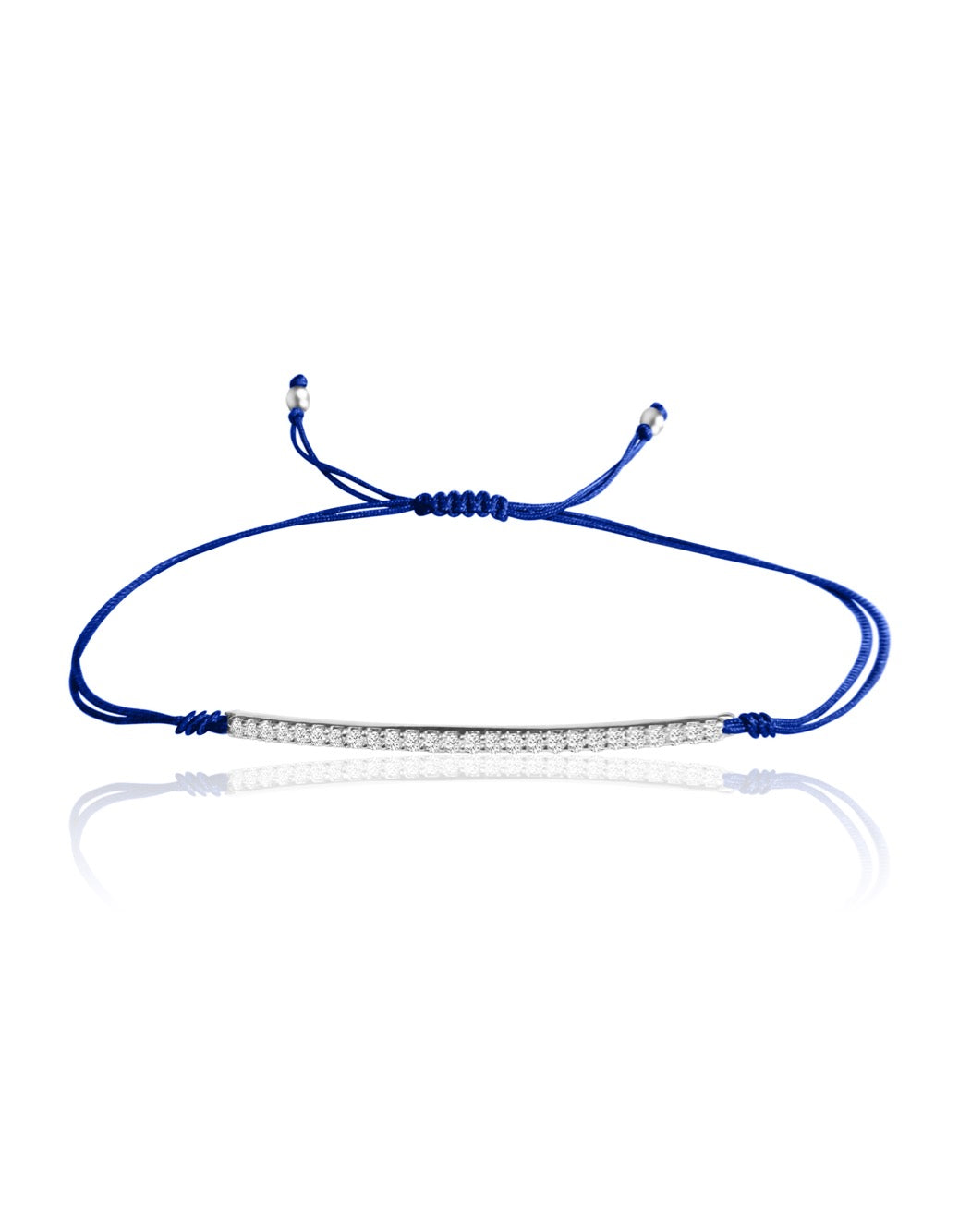 14K Diamond Bar Macrame Bracelet