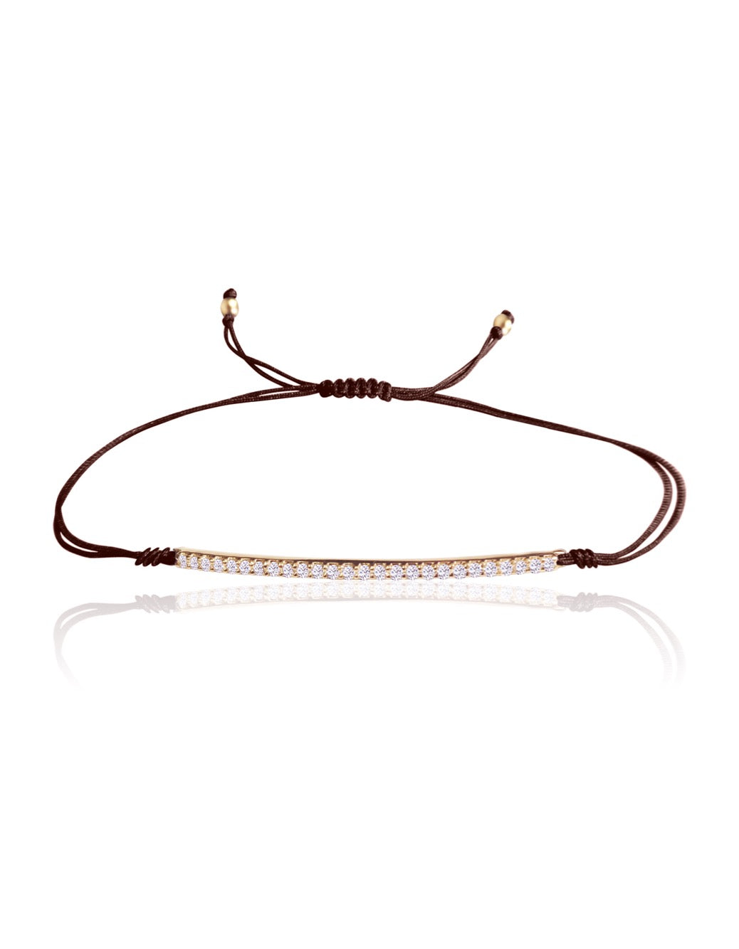 14K Diamond Bar Macrame Bracelet