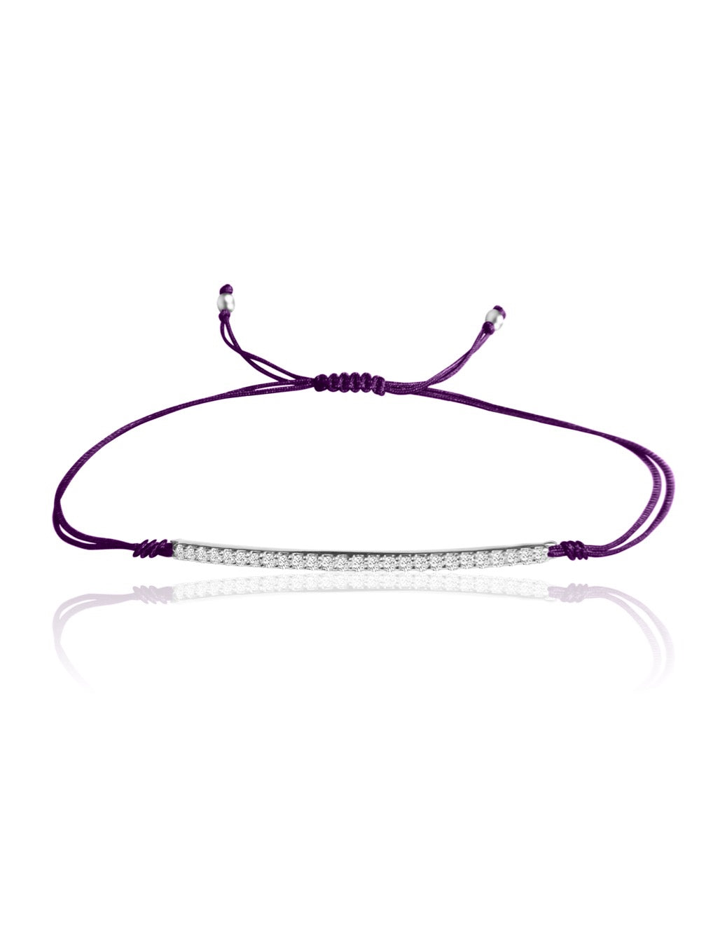14K Diamond Bar Macrame Bracelet