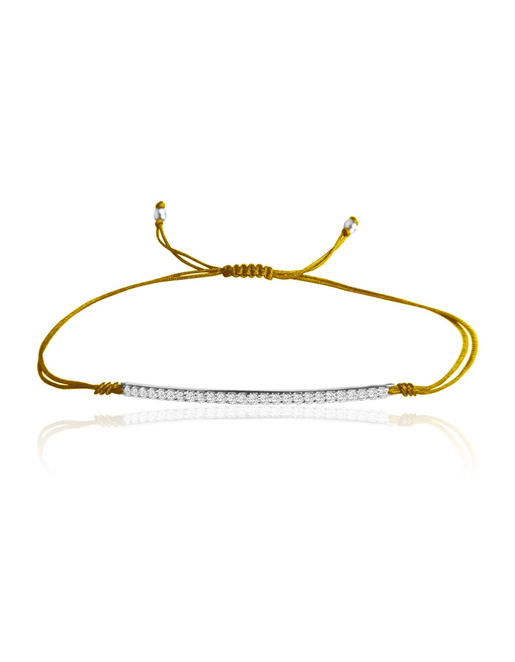 14K Diamond Bar Macrame Bracelet