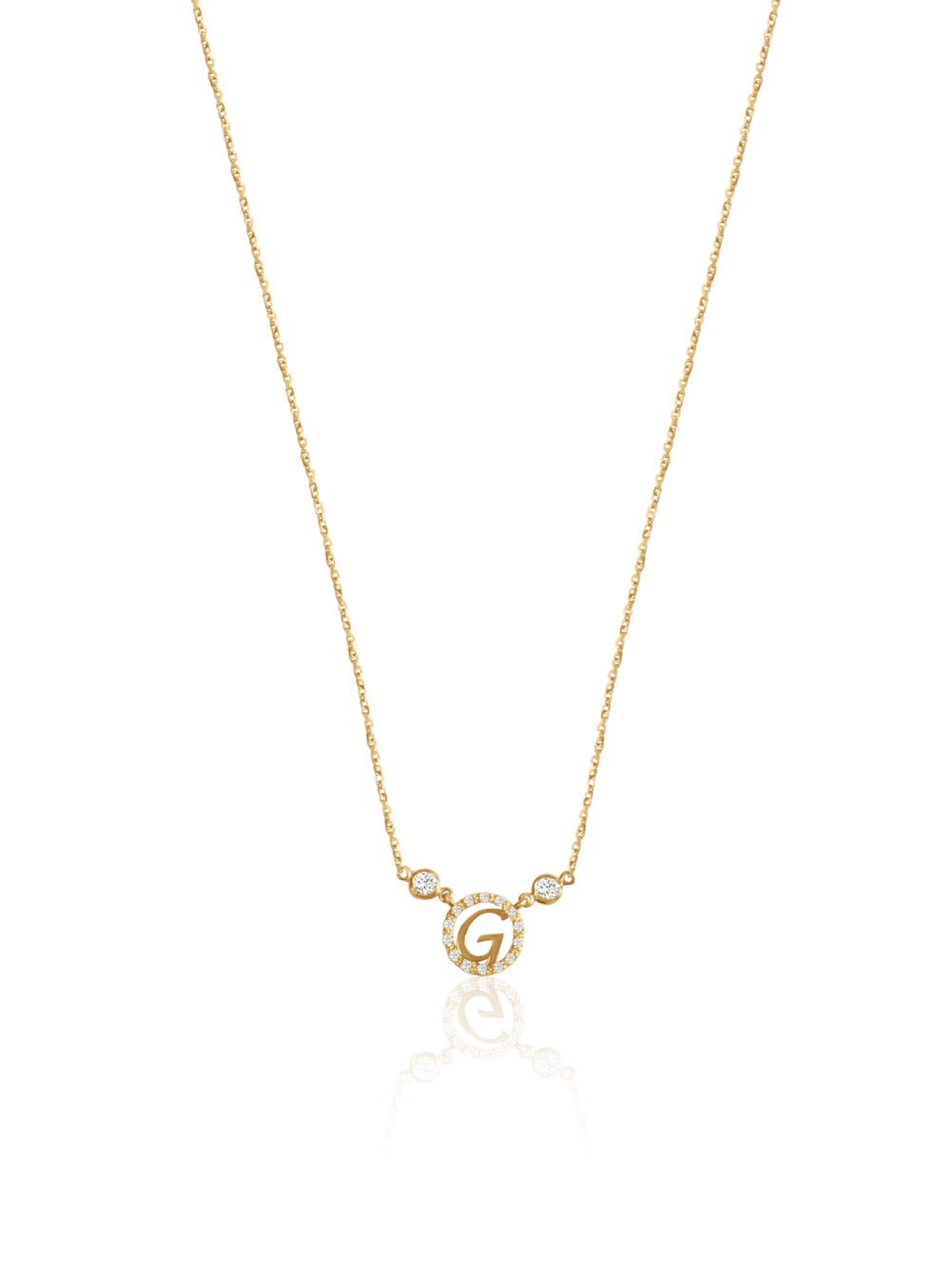 14K Gold & Diamond Initial Necklace