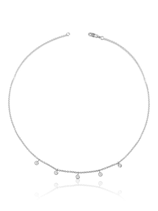 14k Gold Dangling Diamond Necklace