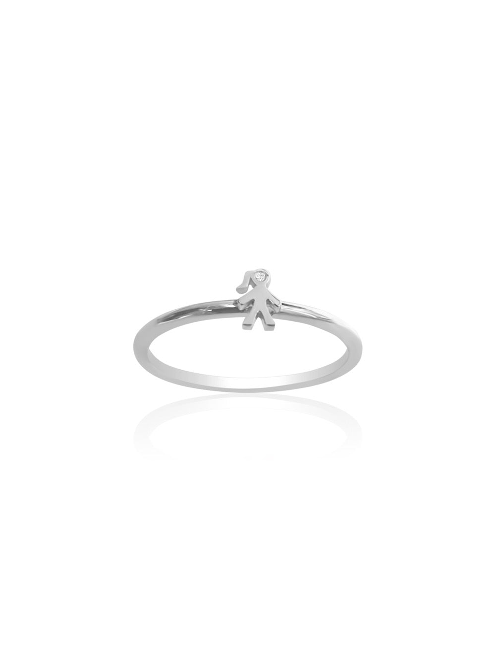 Mom 14K Diamond Mini Stackable Ring