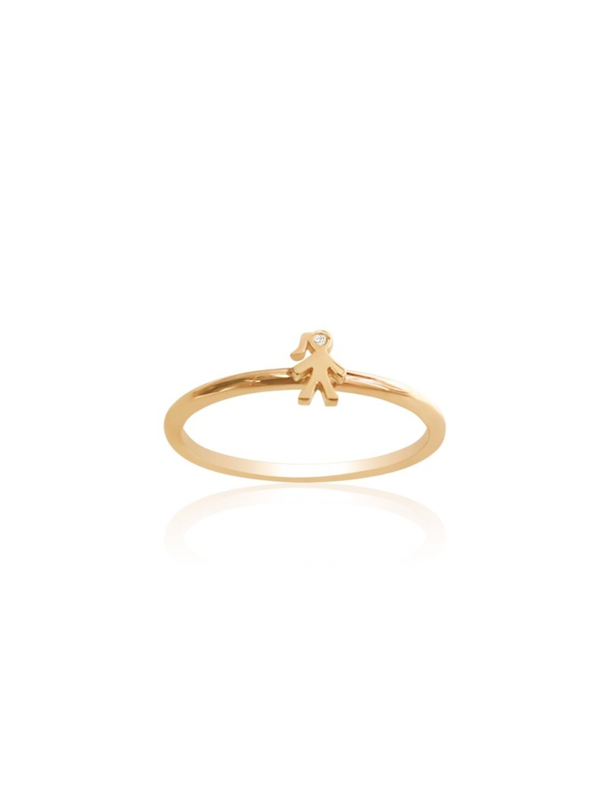 Mom 14K Diamond Mini Stackable Ring