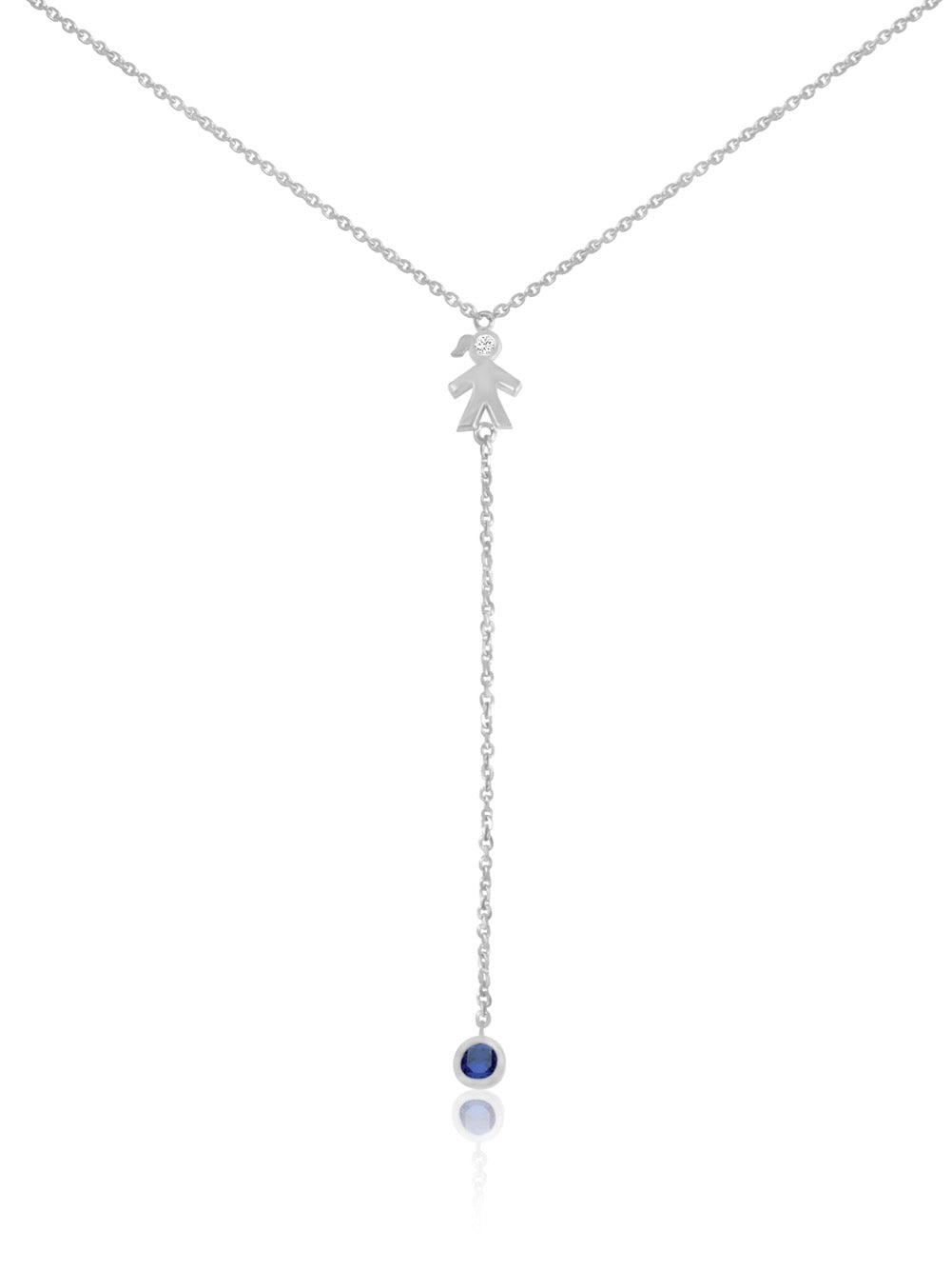Mom 14k Diamond & Gemstone Lariat Necklace