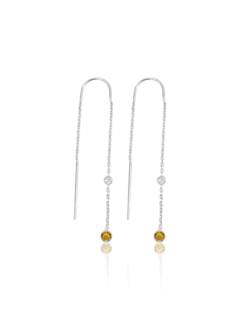 keila jewelry bezel citrin chain earrings