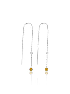 keila jewelry bezel citrin chain earrings