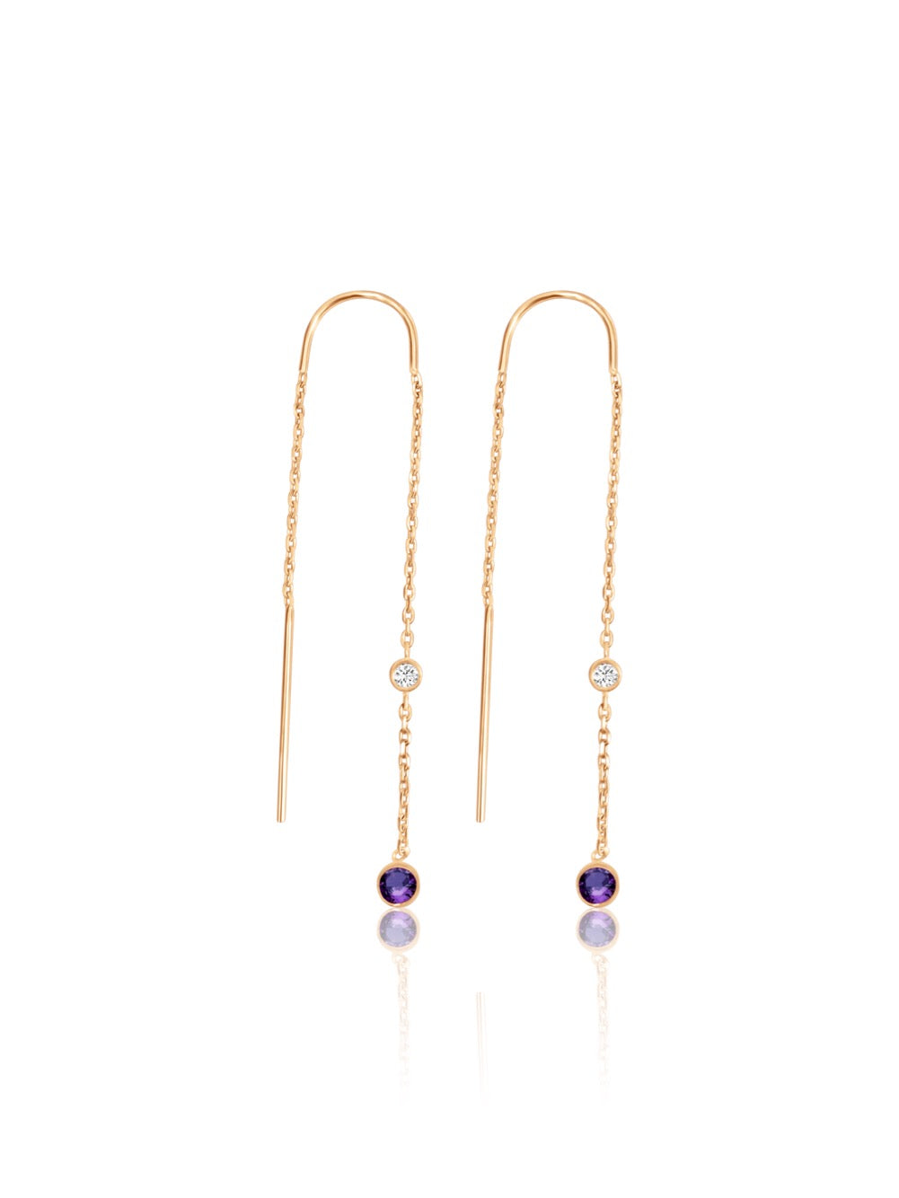 keila jewelry bezel amethyst chain earrings