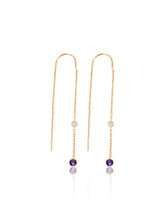 keila jewelry bezel amethyst chain earrings
