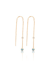 keila jewelry bezel aquamarine chain earrings