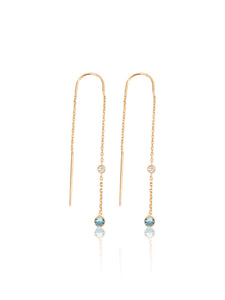 keila jewelry bezel aquamarine chain earrings