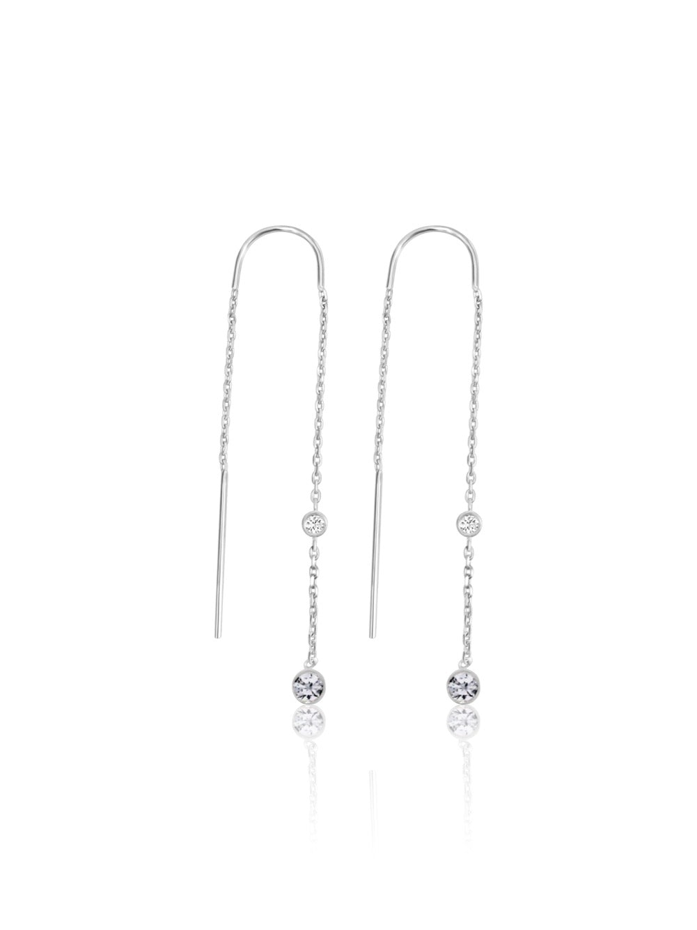 keila jewelry bezel diamond chain earrings