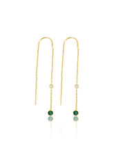 keila jewelry bezel emerald chain earrings
