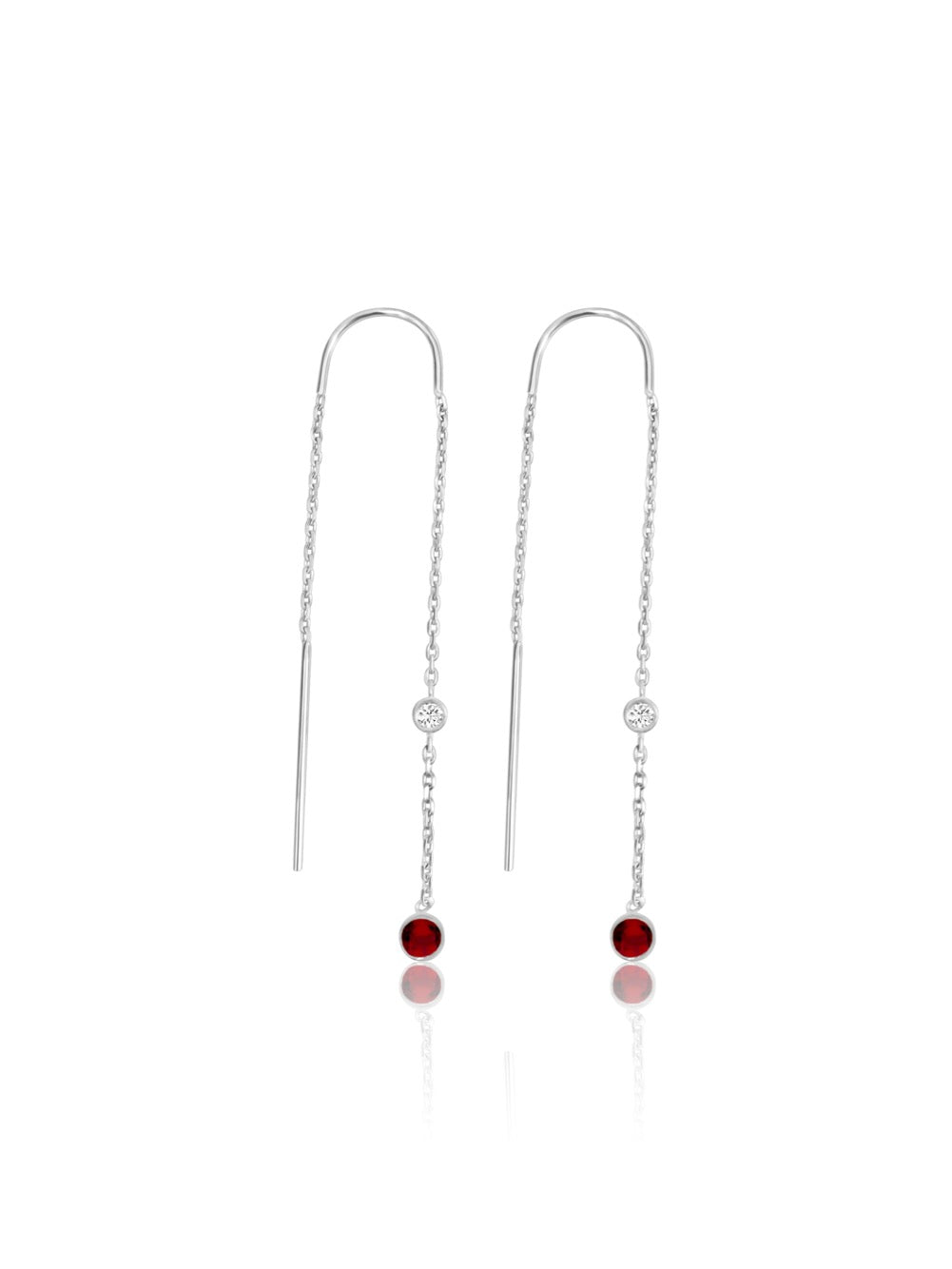 keila jewelry bezel ruby chain earrings
