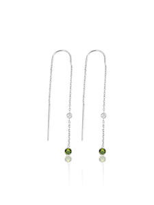 keila jewelry bezel peridot chain earrings