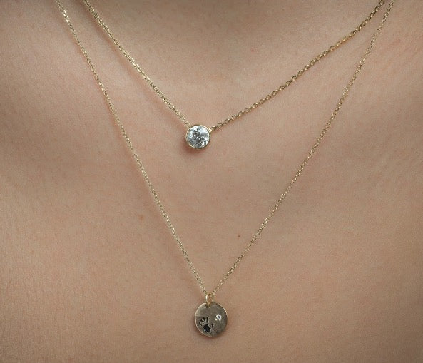 14k Diamond Love Is In Your Hands Necklace