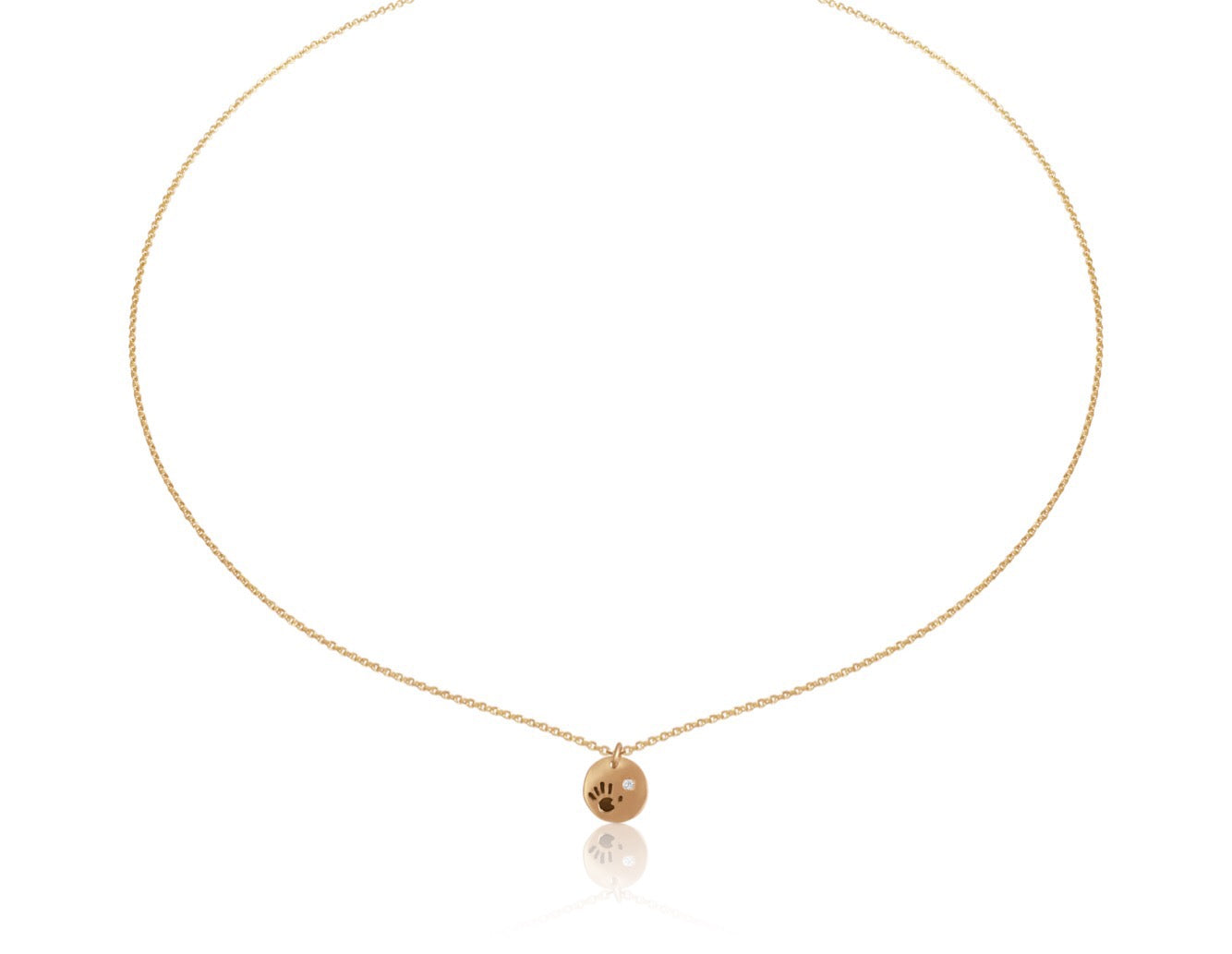 14k Diamond Love Is In Your Hands Necklace