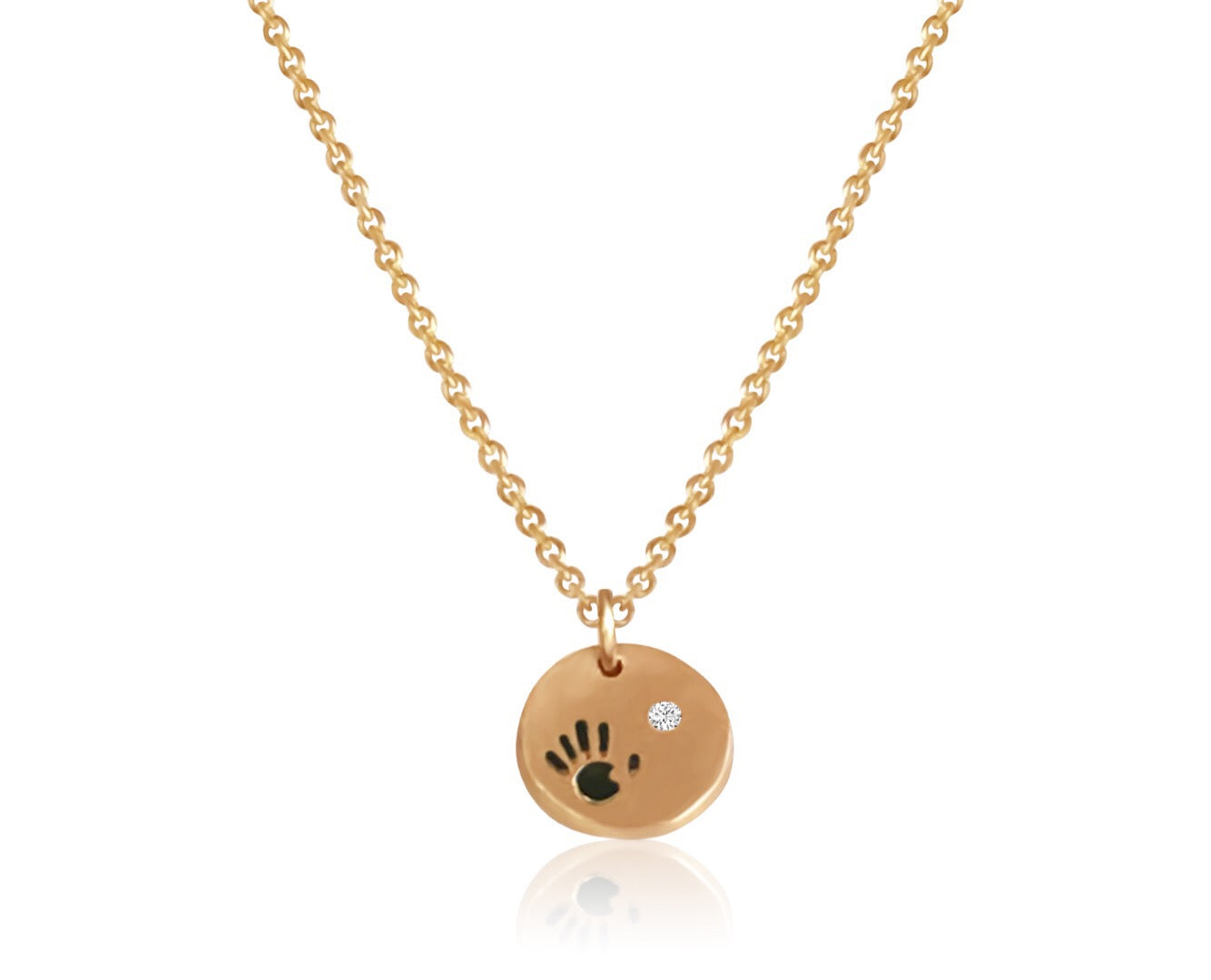 14k Diamond Love Is In Your Hands Necklace