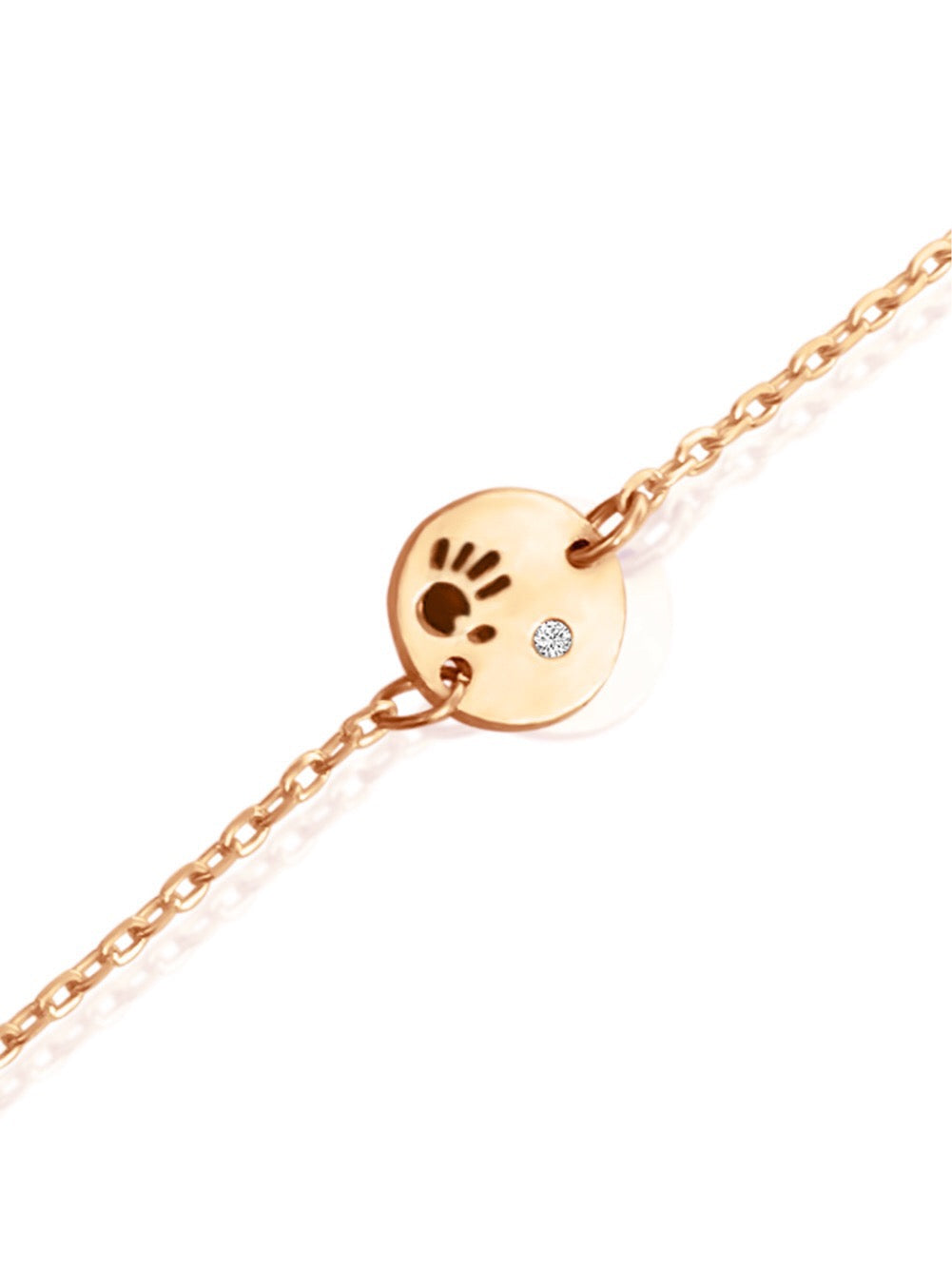 14k Gold Diamond Love Is In Your Hands Bracelet