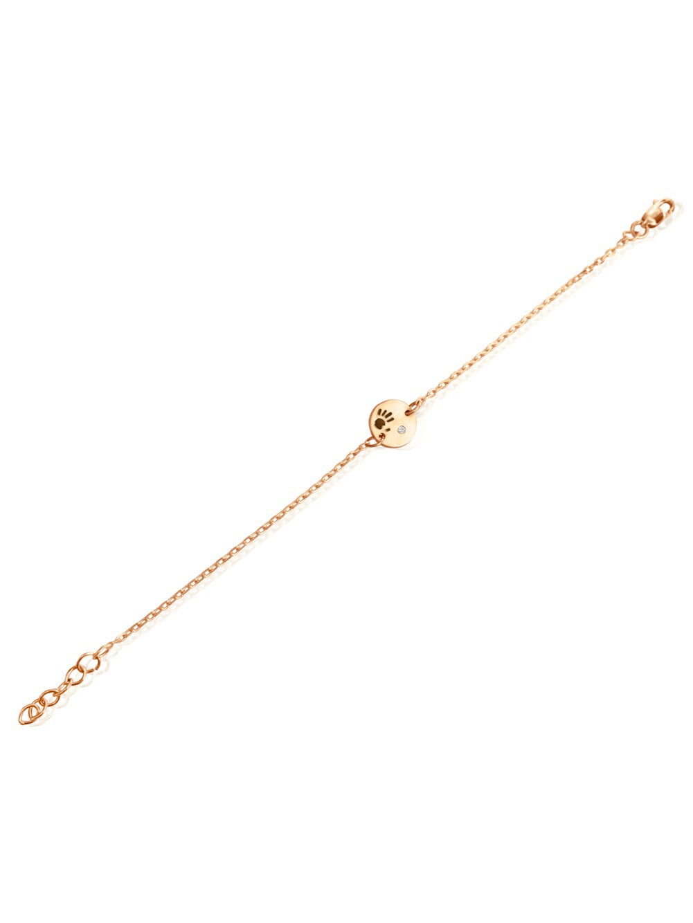 14k Gold Diamond Love Is In Your Hands Bracelet