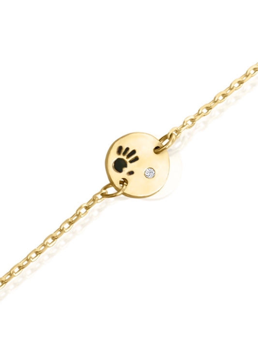 14k Gold Diamond Love Is In Your Hands Bracelet