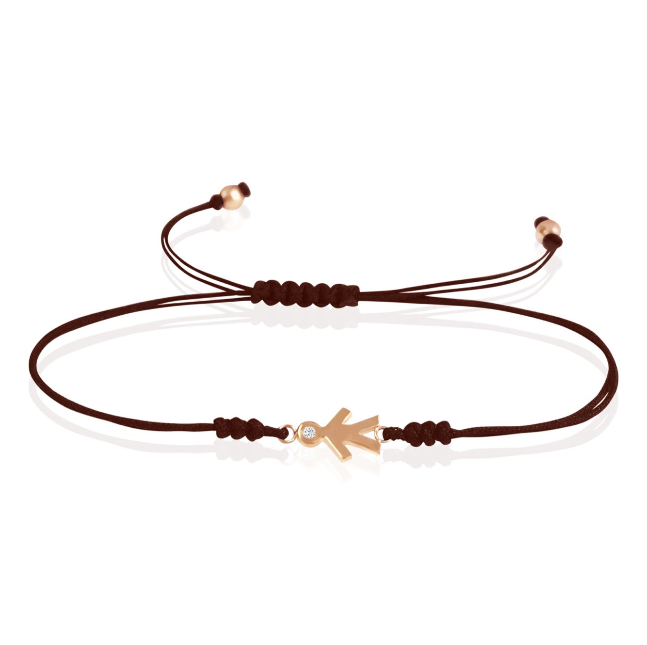 Mom Macrame 14k Gold Diamond Bracelet