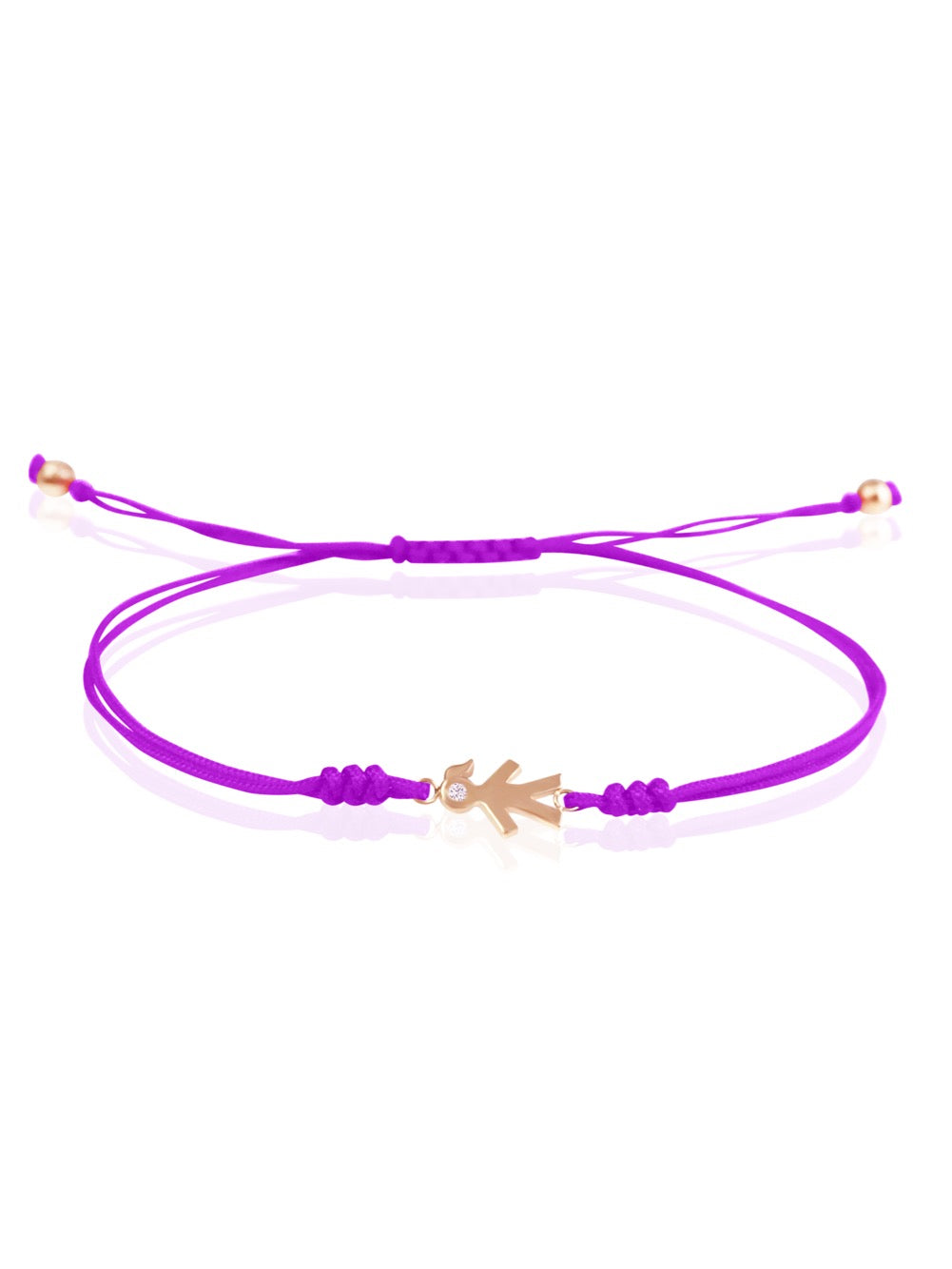 Mom Macrame 14k Gold Diamond Bracelet
