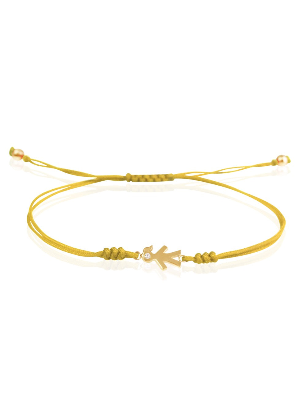 Mom Macrame 14k Gold Diamond Bracelet