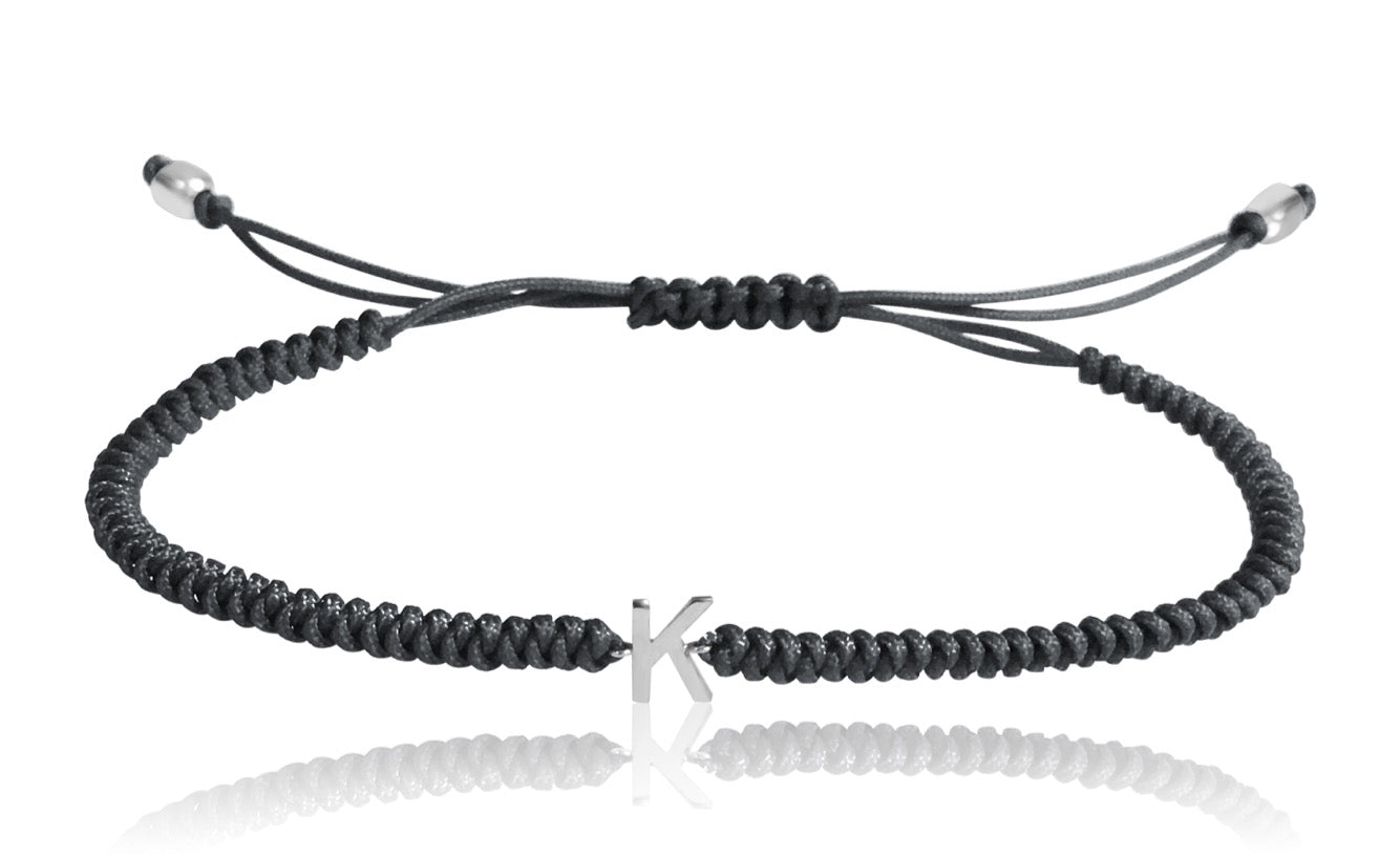 14K Gold Initial Macrame Bracelet