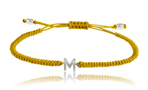 14K Gold Initial Macrame Bracelet