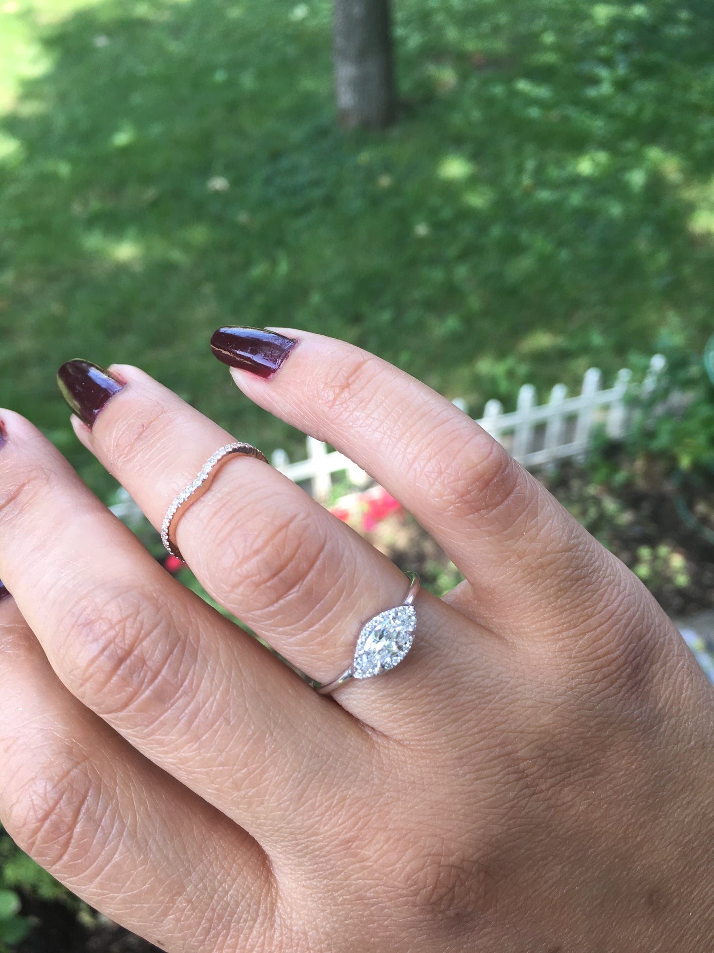 14k Gold Marquise Diamond Ring