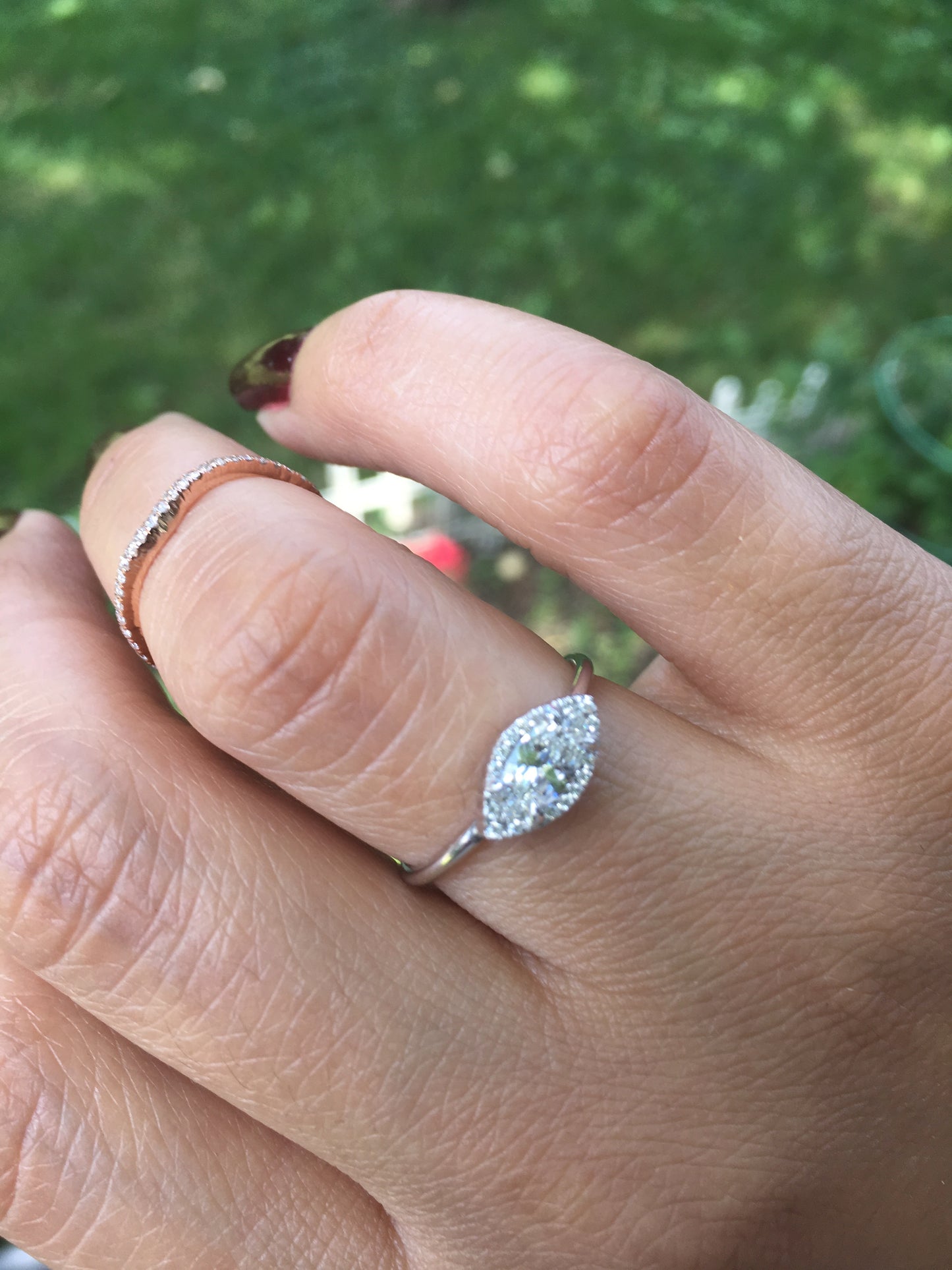 14k Gold Marquise Diamond Ring