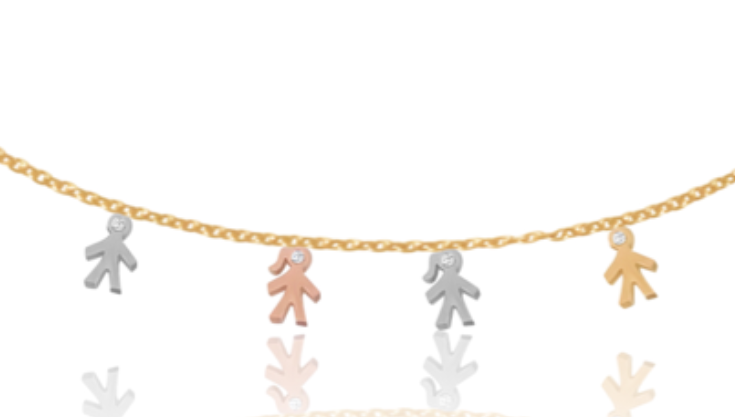 14k Mom Diamond Mini Children Necklace