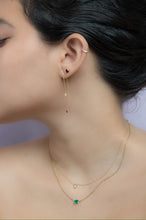 14k Diamond Gemstone Earrings