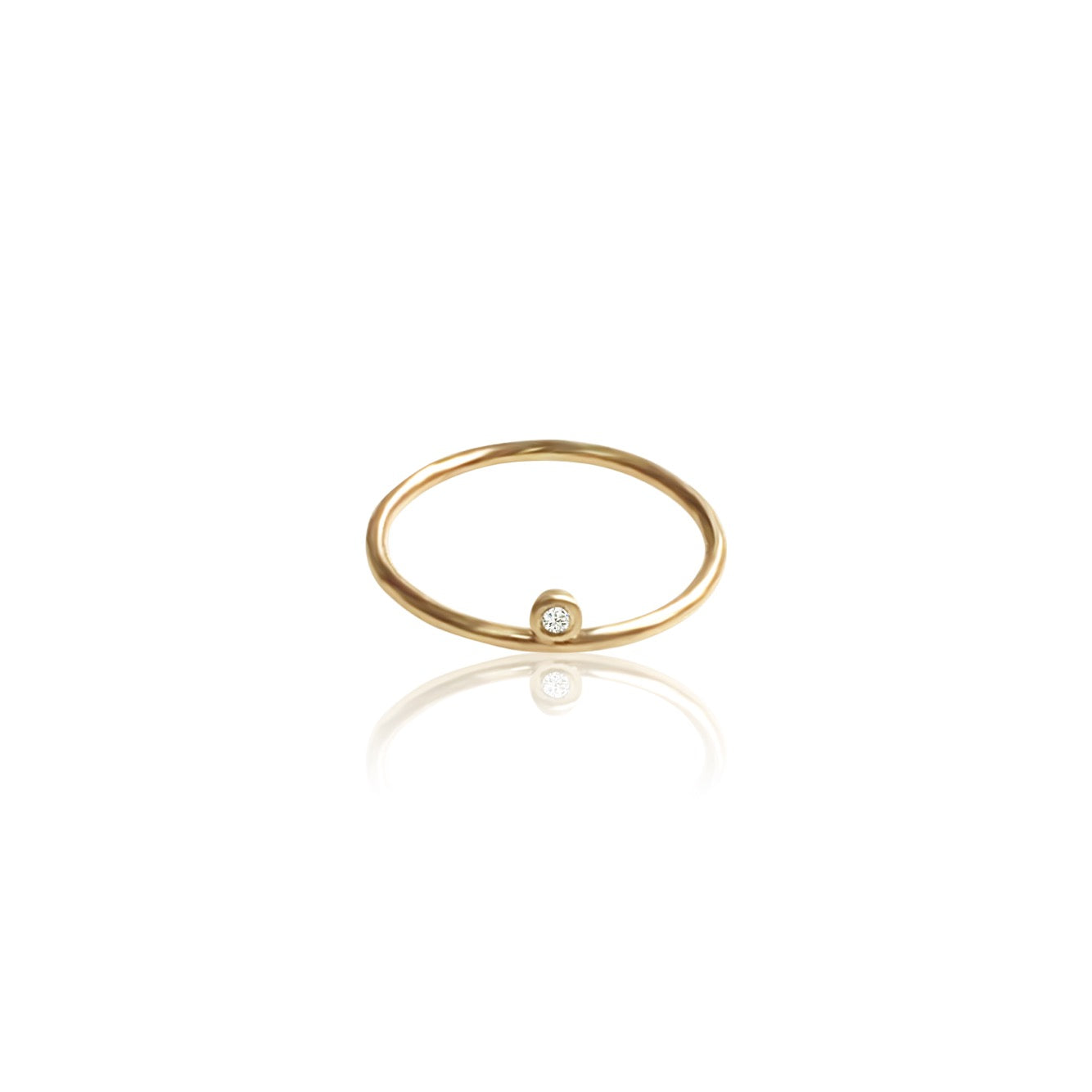 14K Gold Diamond Midi/ Pinky Ring – KEILA