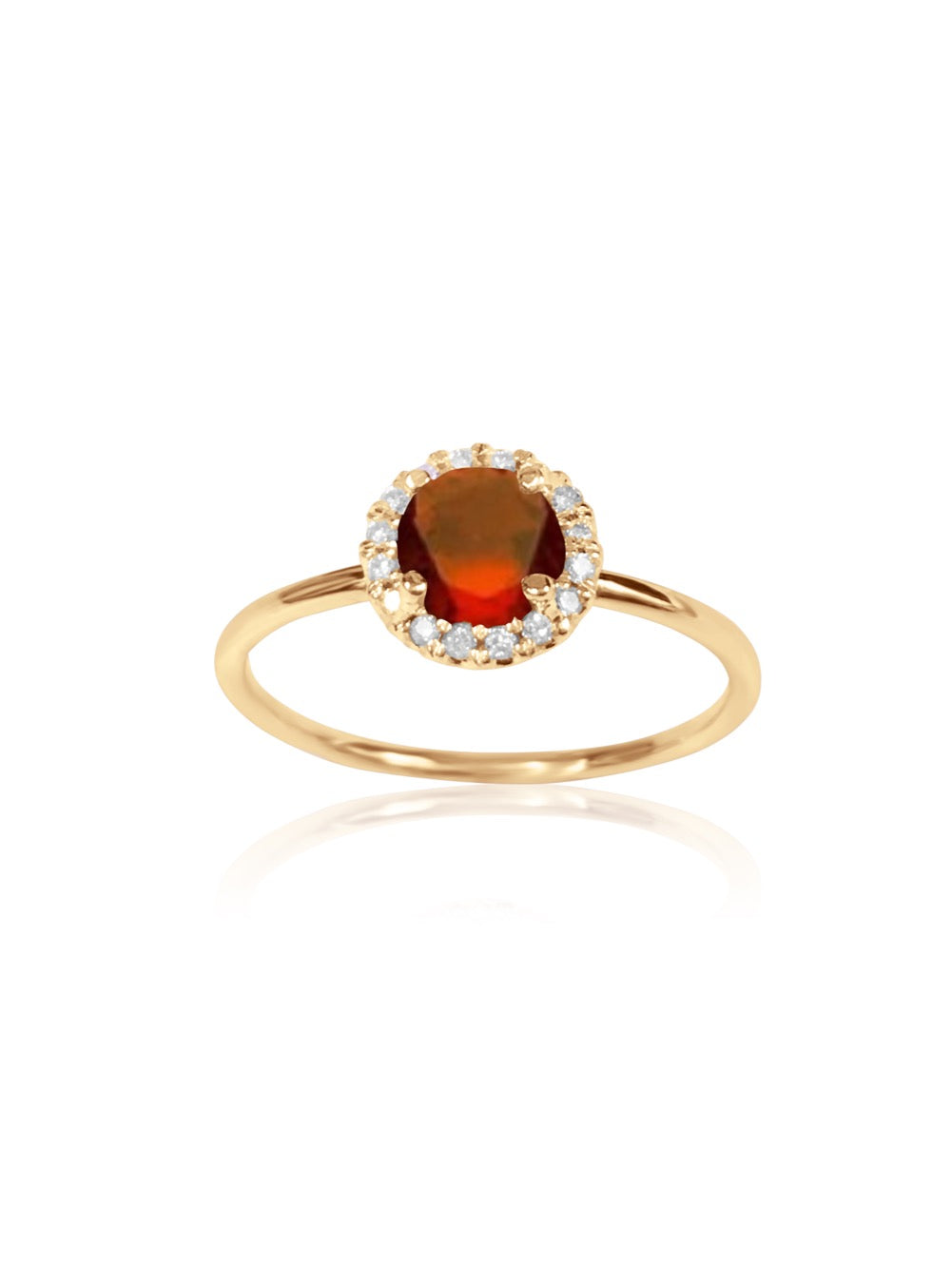 14k Gold Diamond Gemstone Ring