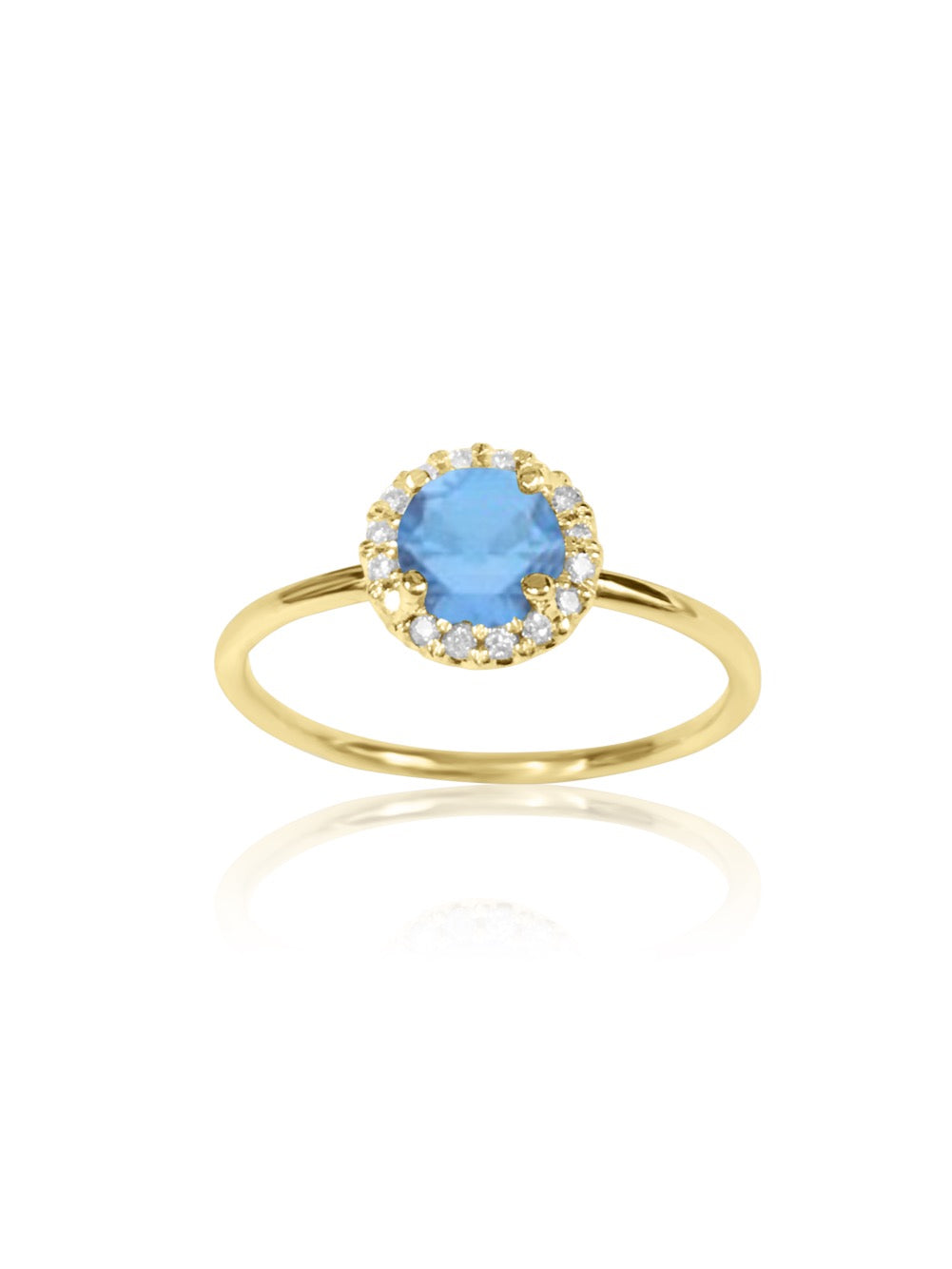 14k Gold Diamond Gemstone Ring