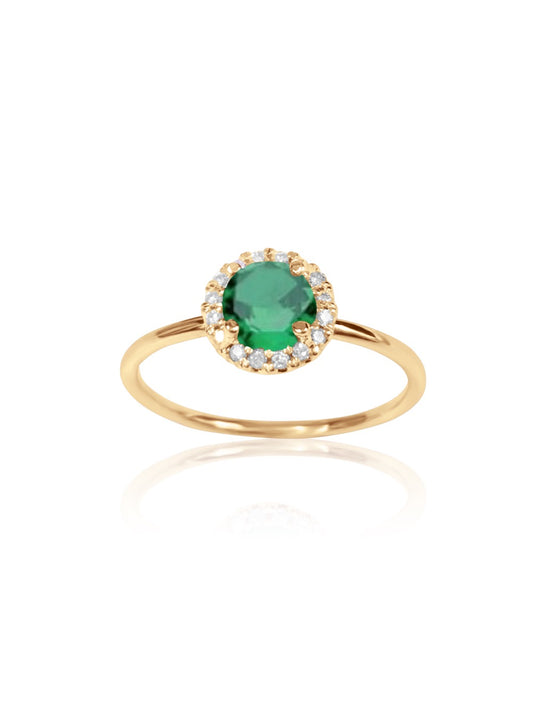 14k Gold Diamond Gemstone Ring