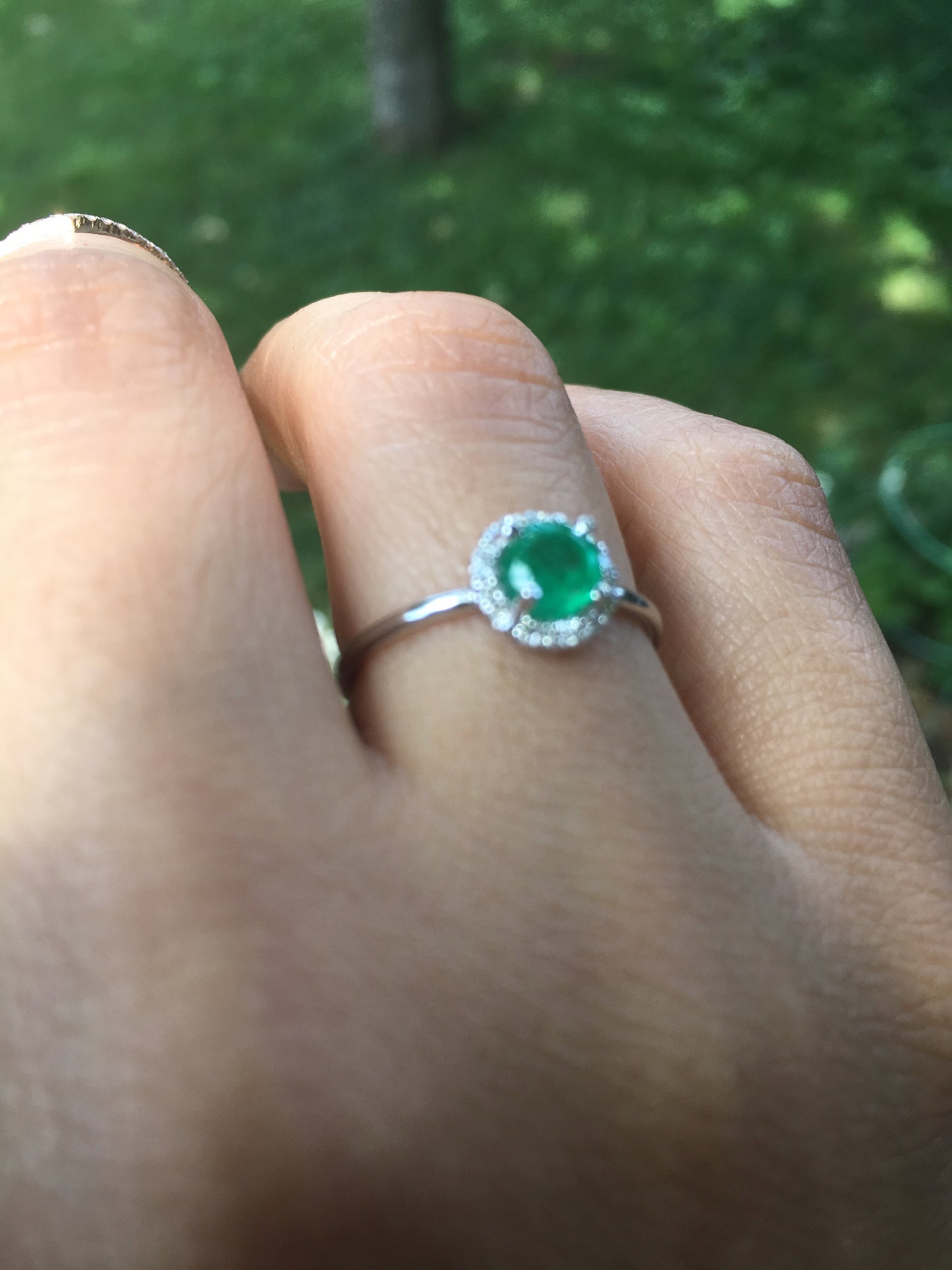14k Gold Diamond Gemstone Ring