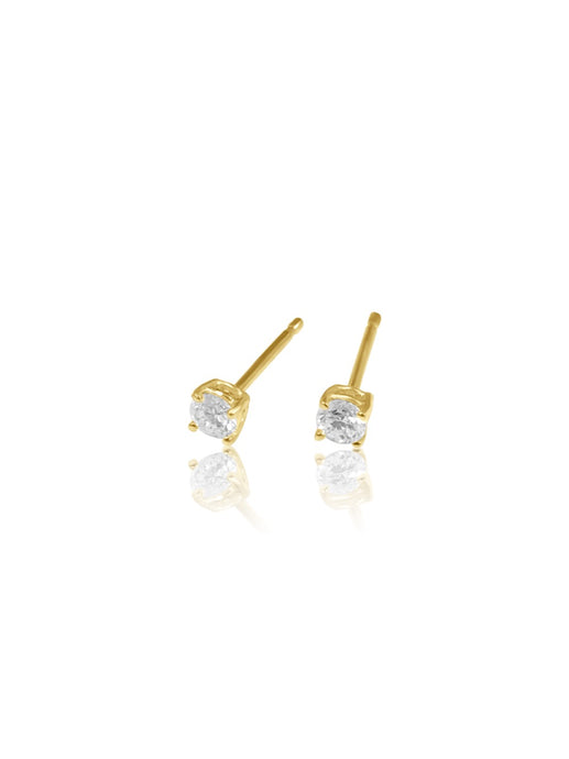 14K Gold Diamond Stud Earrings