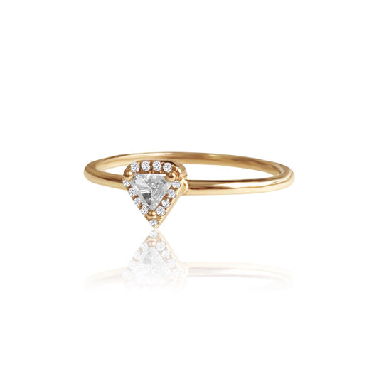 14k Gold Trillion Diamond Ring