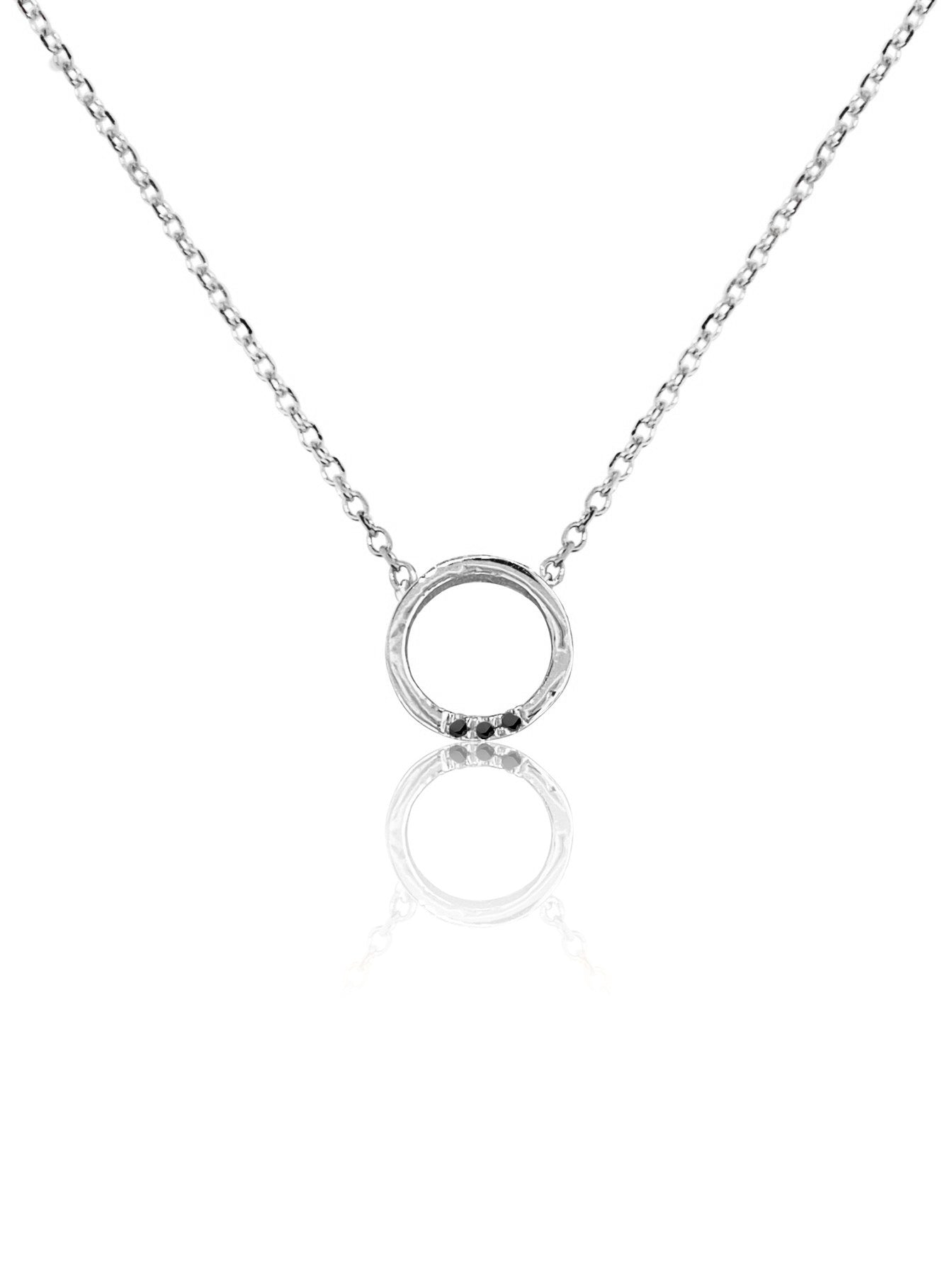 14K Gold Circle Diamond Necklace