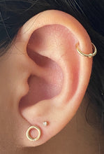 14K Gold Diamond Mini Circle Earring
