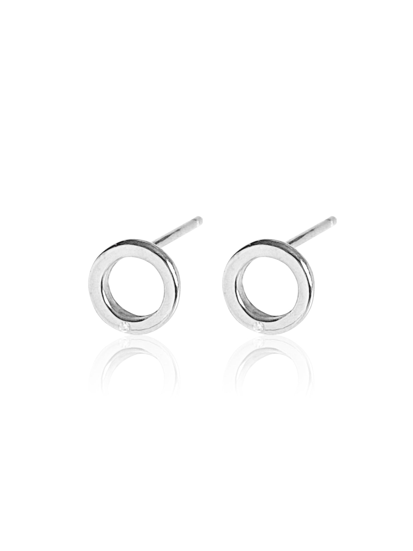 14K Gold Diamond Mini Circle Earring