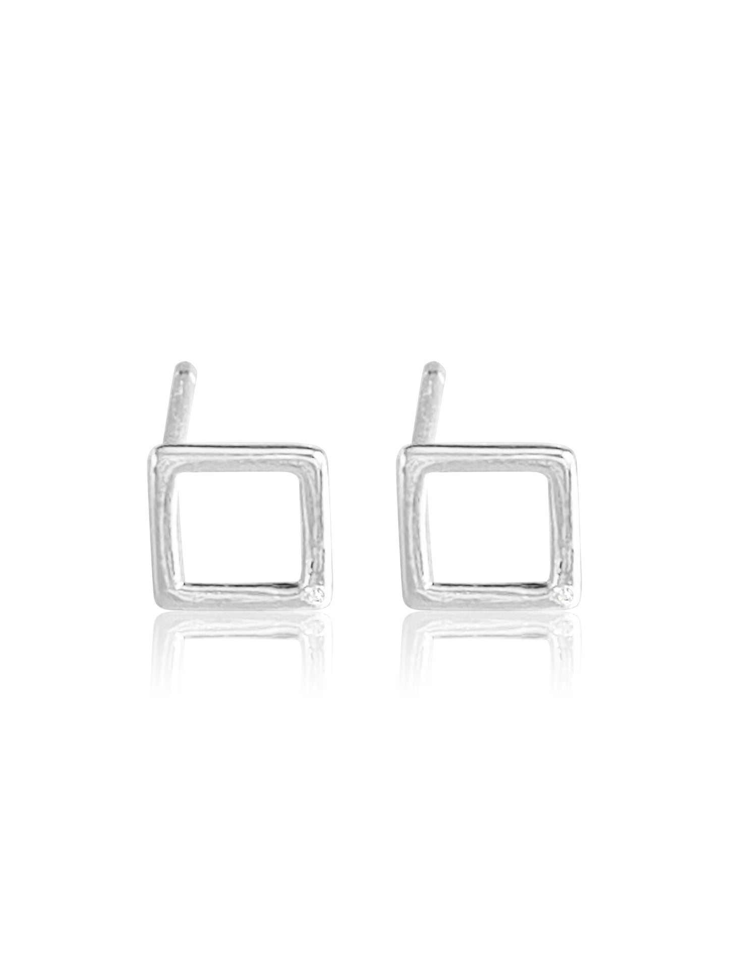 14K Gold Diamond Square Earring