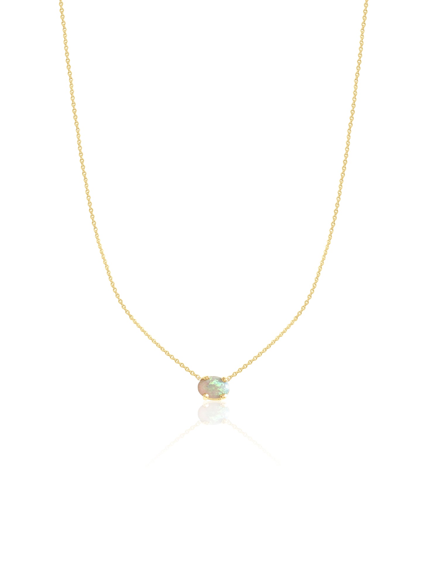 14K Gold Opal Necklace