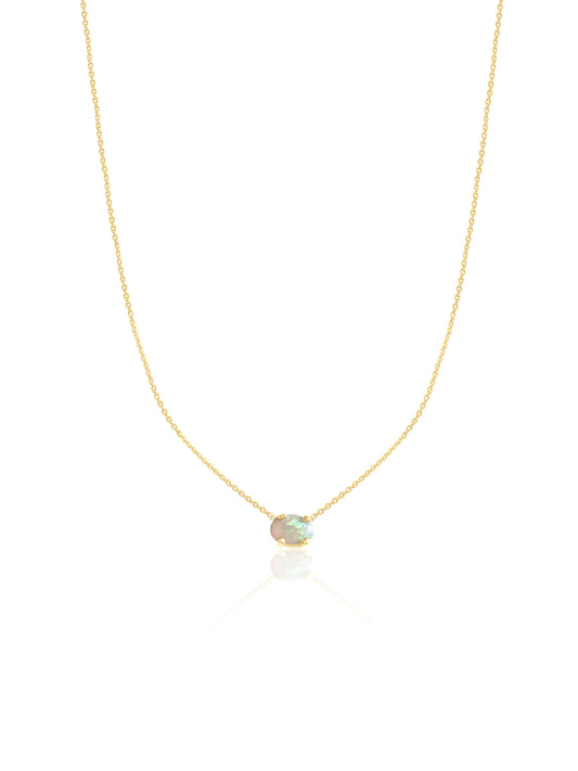 14K Gold Opal Necklace