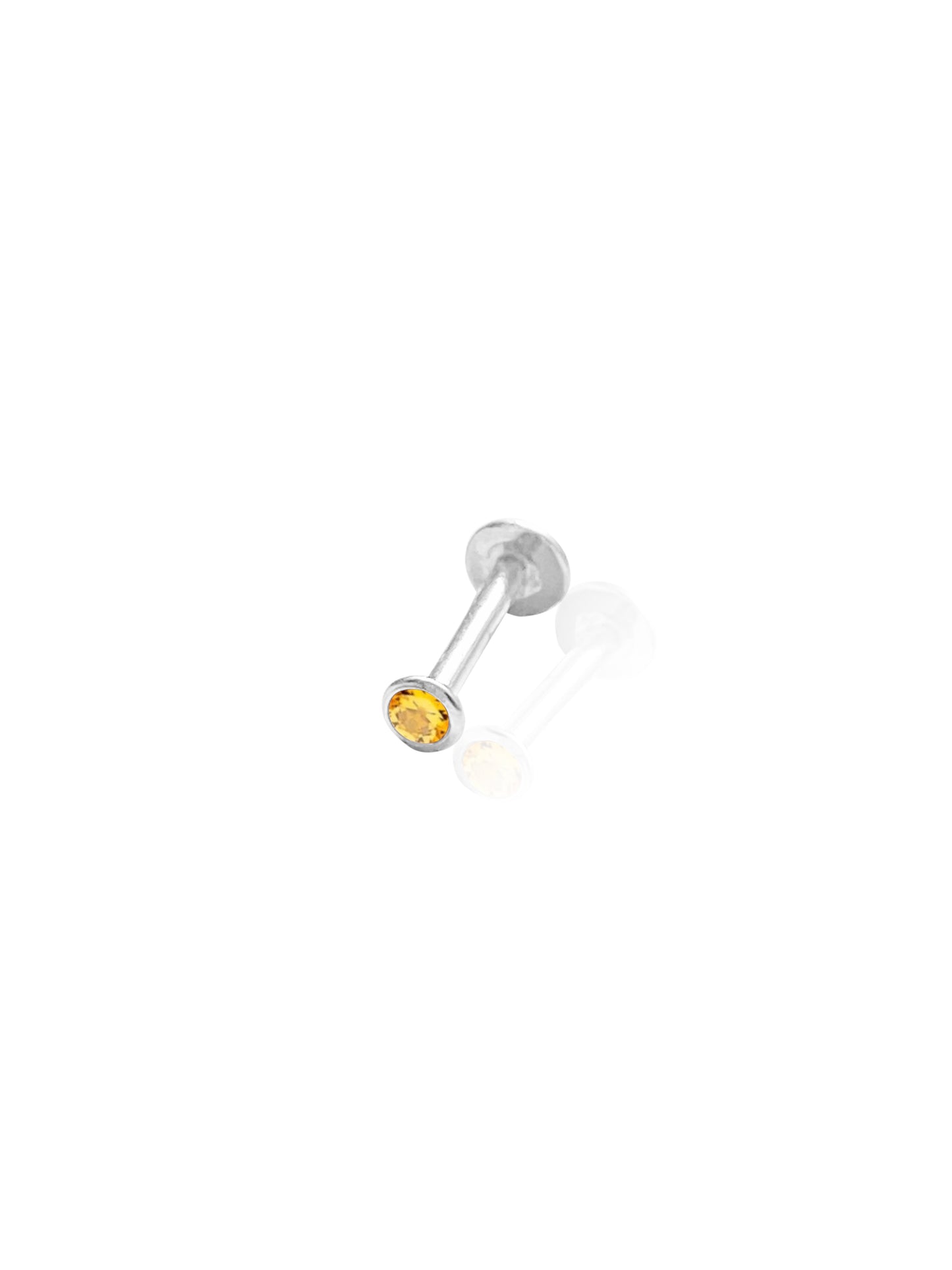 14K Gold Push Flat Back Birthstone Earring