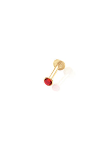 14K Gold Push Flat Back Birthstone Earring